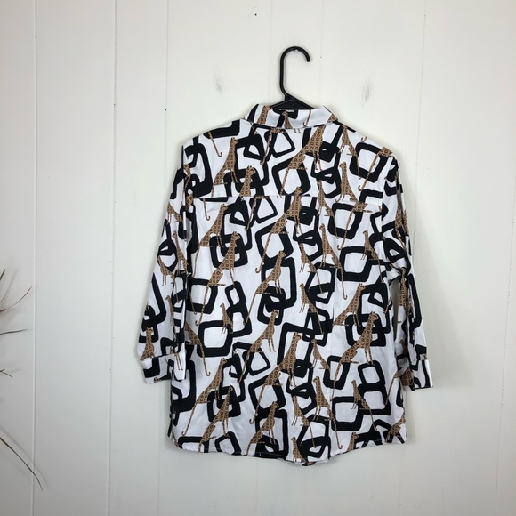 Vintage 90s Chico’s Jaguar Button Down Sz 1 - Picture 8 of 11